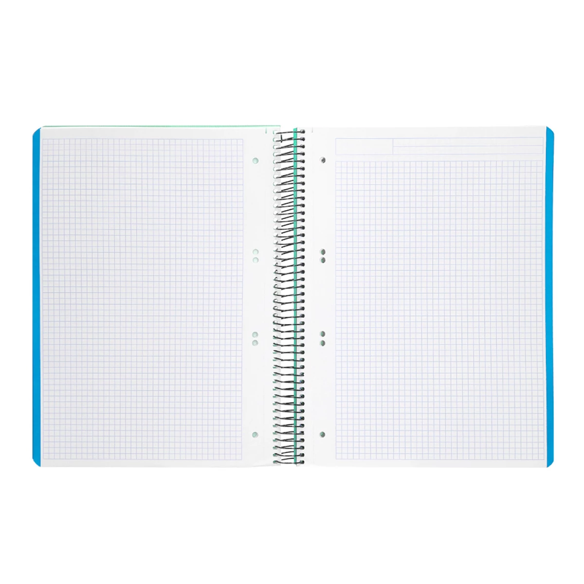 Galery – Caderno espiral liderpapel din a5 wonder capa plastico 120 f 90 gr quadricula 5mm 5 bandas de cores 6 furos verde0