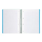 Galery – Caderno espiral liderpapel din a5 wonder capa plastico 120 f 90 gr quadricula 5mm 5 bandas de cores 6 furos verde0