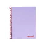 Galery – Caderno espiral liderpapel din a5 wonder capa plastico 120 f 90 gr quadricula 5mm 5 bandas de cores 6 furos violeta0