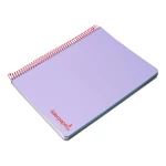 Galery – Caderno espiral liderpapel din a5 wonder capa plastico 120 f 90 gr quadricula 5mm 5 bandas de cores 6 furos violeta0