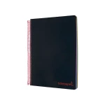 Galery – Caderno espiral liderpapel din a5 wonder capa plastico 120 f 90 gr quadricula 5mm 5 bandas de cores 6 furos preto0