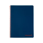 Galery – Caderno espiral liderpapel din a5 wonder capa plastico 120 f 90 gr quadricula 5mm 5 bandas de cores 6 furos azul marinho0