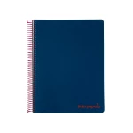 Galery – Caderno espiral liderpapel din a5 wonder capa plastico 120 f 90 gr quadricula 5mm 5 bandas de cores 6 furos azul marinho0