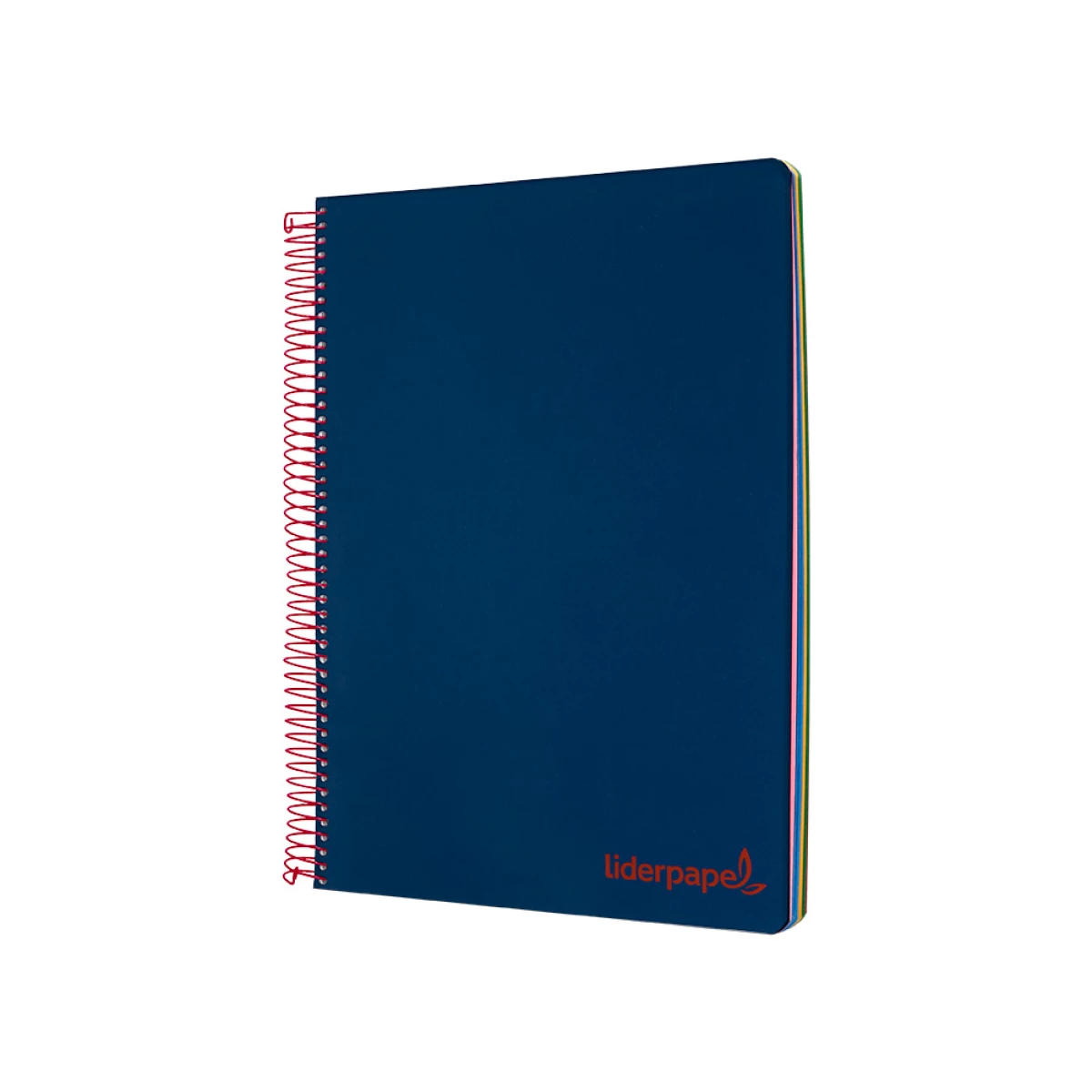 Galery – Caderno espiral liderpapel din a5 wonder capa plastico 120 f 90 gr quadricula 5mm 5 bandas de cores 6 furos azul marinho0