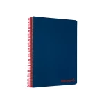 Galery – Caderno espiral liderpapel din a5 wonder capa plastico 120 f 90 gr quadricula 5mm 5 bandas de cores 6 furos azul marinho0