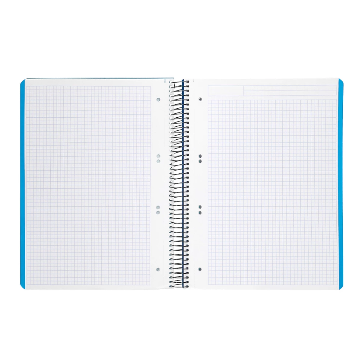 Galery – Caderno espiral liderpapel din a5 wonder capa plastico 120 f 90 gr quadricula 5mm 5 bandas de cores 6 furos azul marinho0