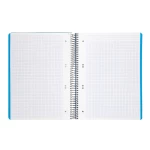 Galery – Caderno espiral liderpapel din a5 wonder capa plastico 120 f 90 gr quadricula 5mm 5 bandas de cores 6 furos azul marinho0