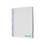 Galery – Caderno espiral liderpapel din a5 wonder capa plastico 120 f 90 gr quadricula 5mm 5 bandas de cores 6 furos turquesa0