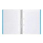 Galery – Caderno espiral liderpapel din a5 wonder capa plastico 120 f 90 gr quadricula 5mm 5 bandas de cores 6 furos turquesa0