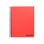 Galery – Caderno espiral liderpapel din a5 wonder capa plastico 120 f 90 gr quadricula 5mm 5 bandas de cores 6 furos vermelho0