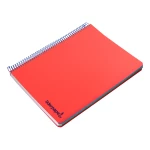 Galery – Caderno espiral liderpapel din a5 wonder capa plastico 120 f 90 gr quadricula 5mm 5 bandas de cores 6 furos vermelho0