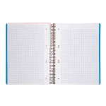 Galery – Caderno espiral liderpapel din a5 wonder capa plastico 120 f 90 gr quadricula 5mm 5 bandas de cores 6 furos vermelho0