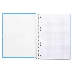 Galery – Caderno espiral liderpapel din a5 crafty capa forrada 120 f 90 gr quadricula 5mm 5 bandas de cores 6 furos cor celeste0