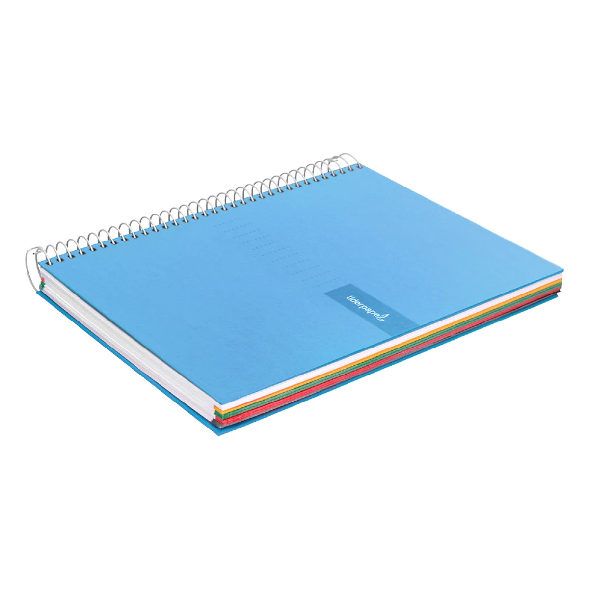 Galery – Caderno espiral liderpapel din a5 crafty capa forrada 120 f 90 gr quadricula 5mm 5 bandas de cores 6 furos cor celeste0