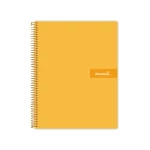 Galery – Caderno espiral liderpapel din a5 crafty capa forrada 120 f 90 gr quadricula 5mm 5 bandas de cores 6 furos cor laranja0