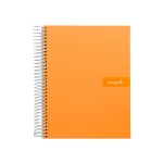 Galery – Caderno espiral liderpapel din a5 crafty capa forrada 120 f 90 gr quadricula 5mm 5 bandas de cores 6 furos cor laranja0