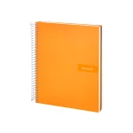 Galery – Caderno espiral liderpapel din a5 crafty capa forrada 120 f 90 gr quadricula 5mm 5 bandas de cores 6 furos cor laranja0