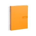 Galery – Caderno espiral liderpapel din a5 crafty capa forrada 120 f 90 gr quadricula 5mm 5 bandas de cores 6 furos cor laranja0