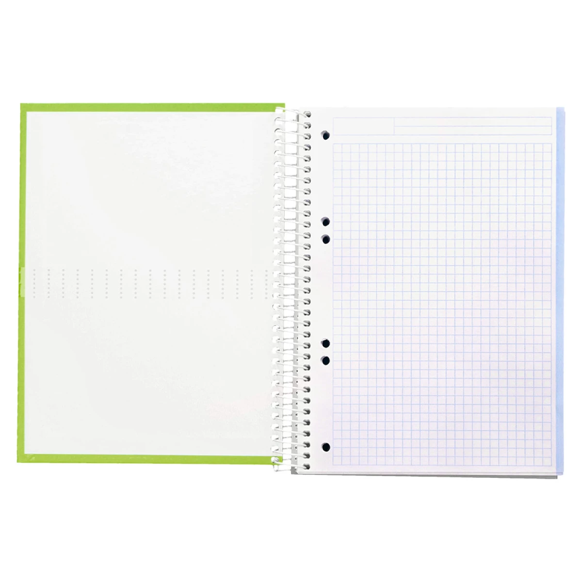 Galery – Caderno espiral liderpapel din a5 crafty capa forrada 120 f 90 gr quadricula 5mm 5 bandas de cores 6 furos cor verde0