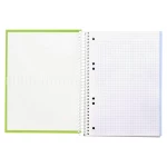 Galery – Caderno espiral liderpapel din a5 crafty capa forrada 120 f 90 gr quadricula 5mm 5 bandas de cores 6 furos cor verde0