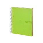 Galery – Caderno espiral liderpapel din a5 crafty capa forrada 120 f 90 gr quadricula 5mm 5 bandas de cores 6 furos cor verde0