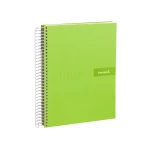 Galery – Caderno espiral liderpapel din a5 crafty capa forrada 120 f 90 gr quadricula 5mm 5 bandas de cores 6 furos cor verde0