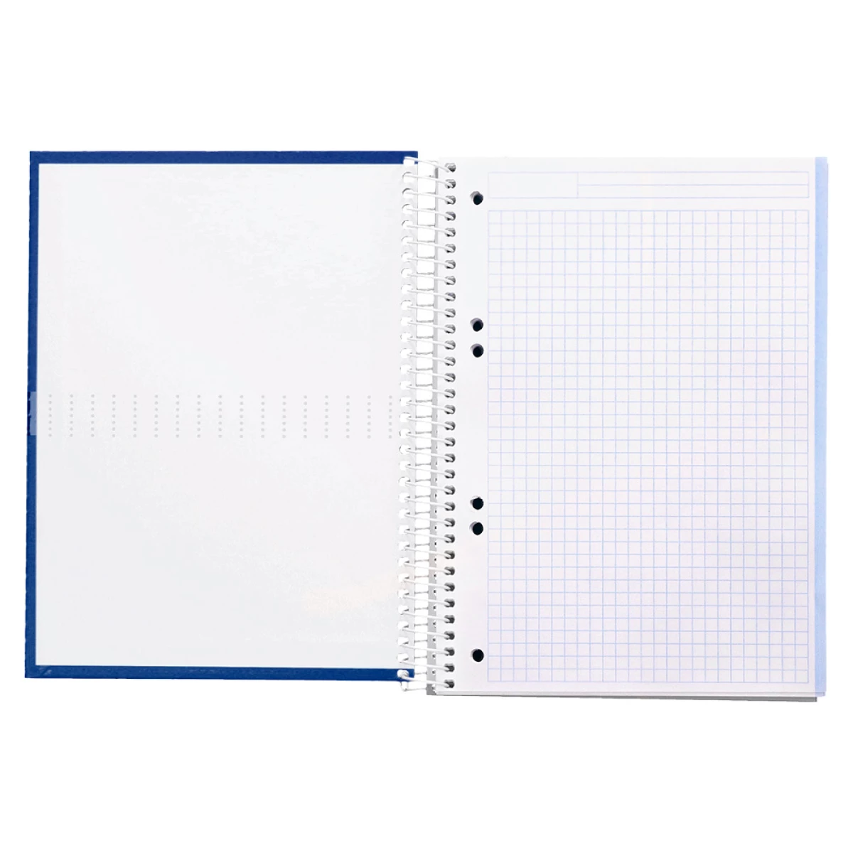 Galery – Caderno espiral liderpapel din a5 crafty capa forrada 120 f 90 gr quadricula 5mm 5 bandas de cores 6 furos cor azul0