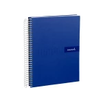 Galery – Caderno espiral liderpapel din a5 crafty capa forrada 120 f 90 gr quadricula 5mm 5 bandas de cores 6 furos cor azul0