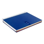 Galery – Caderno espiral liderpapel din a5 crafty capa forrada 120 f 90 gr quadricula 5mm 5 bandas de cores 6 furos cor azul0