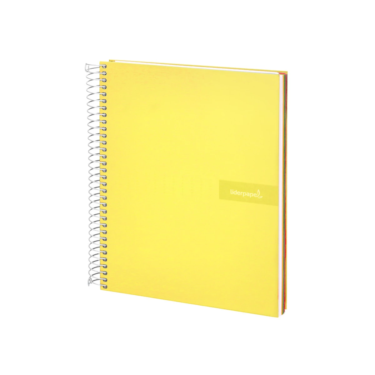 Galery – Caderno espiral liderpapel din a5 crafty capa forrada 120 f 90 gr quadricula 5mm 5 bandas de cores 6 furos cor amarelo0