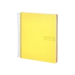 Galery – Caderno espiral liderpapel din a5 crafty capa forrada 120 f 90 gr quadricula 5mm 5 bandas de cores 6 furos cor amarelo0