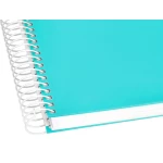 Galery – Caderno espiral liderpapel din a5 crafty capa forrada 120 f 90 gr quadricula 5mm 5 bandas de cores 6 furos cor turquesa0