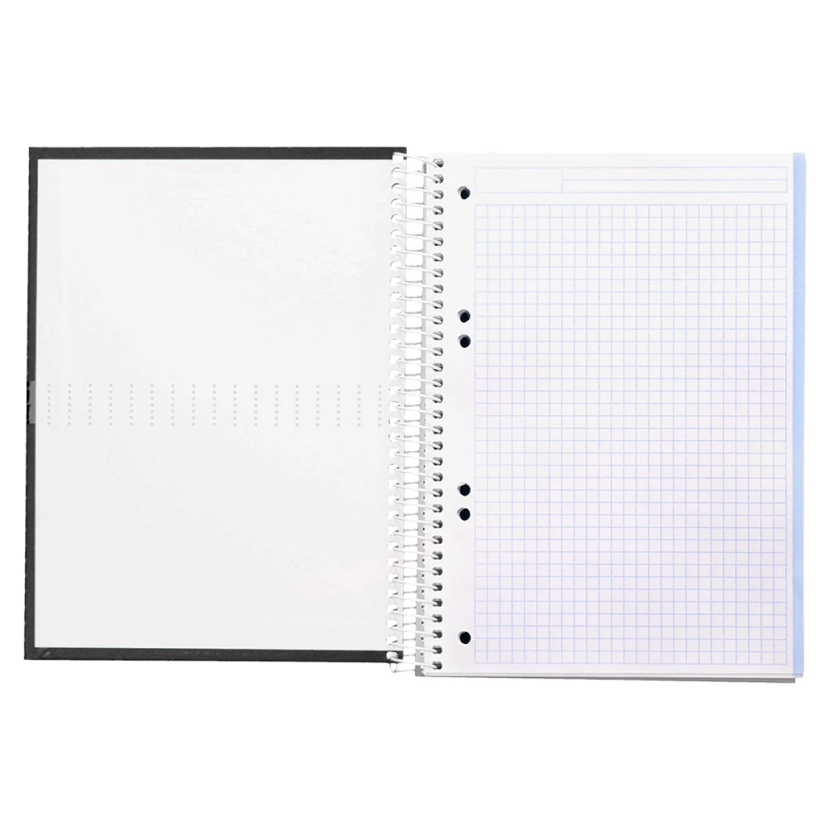 Galery – Caderno espiral liderpapel din a5 crafty capa forrada 120 f 90 gr quadricula 5mm 5 bandas de cores 6 furos cor preto0