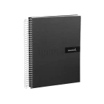 Galery – Caderno espiral liderpapel din a5 crafty capa forrada 120 f 90 gr quadricula 5mm 5 bandas de cores 6 furos cor preto0