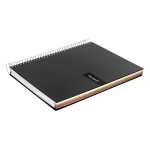 Galery – Caderno espiral liderpapel din a5 crafty capa forrada 120 f 90 gr quadricula 5mm 5 bandas de cores 6 furos cor preto0