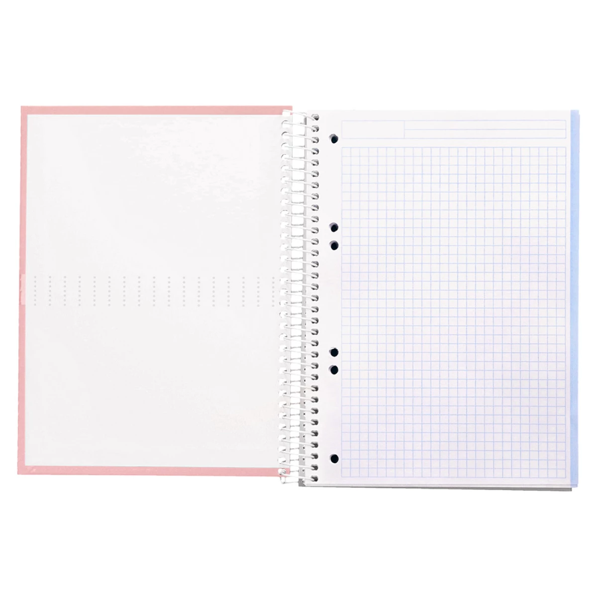 Galery – Caderno espiral liderpapel din a5 crafty capa forrada 120 f 90 gr quadricula 5mm 5 bandas de cores 6 furos cor rosa0