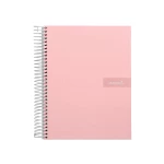 Galery – Caderno espiral liderpapel din a5 crafty capa forrada 120 f 90 gr quadricula 5mm 5 bandas de cores 6 furos cor rosa0