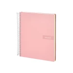 Galery – Caderno espiral liderpapel din a5 crafty capa forrada 120 f 90 gr quadricula 5mm 5 bandas de cores 6 furos cor rosa0