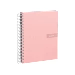 Galery – Caderno espiral liderpapel din a5 crafty capa forrada 120 f 90 gr quadricula 5mm 5 bandas de cores 6 furos cor rosa0