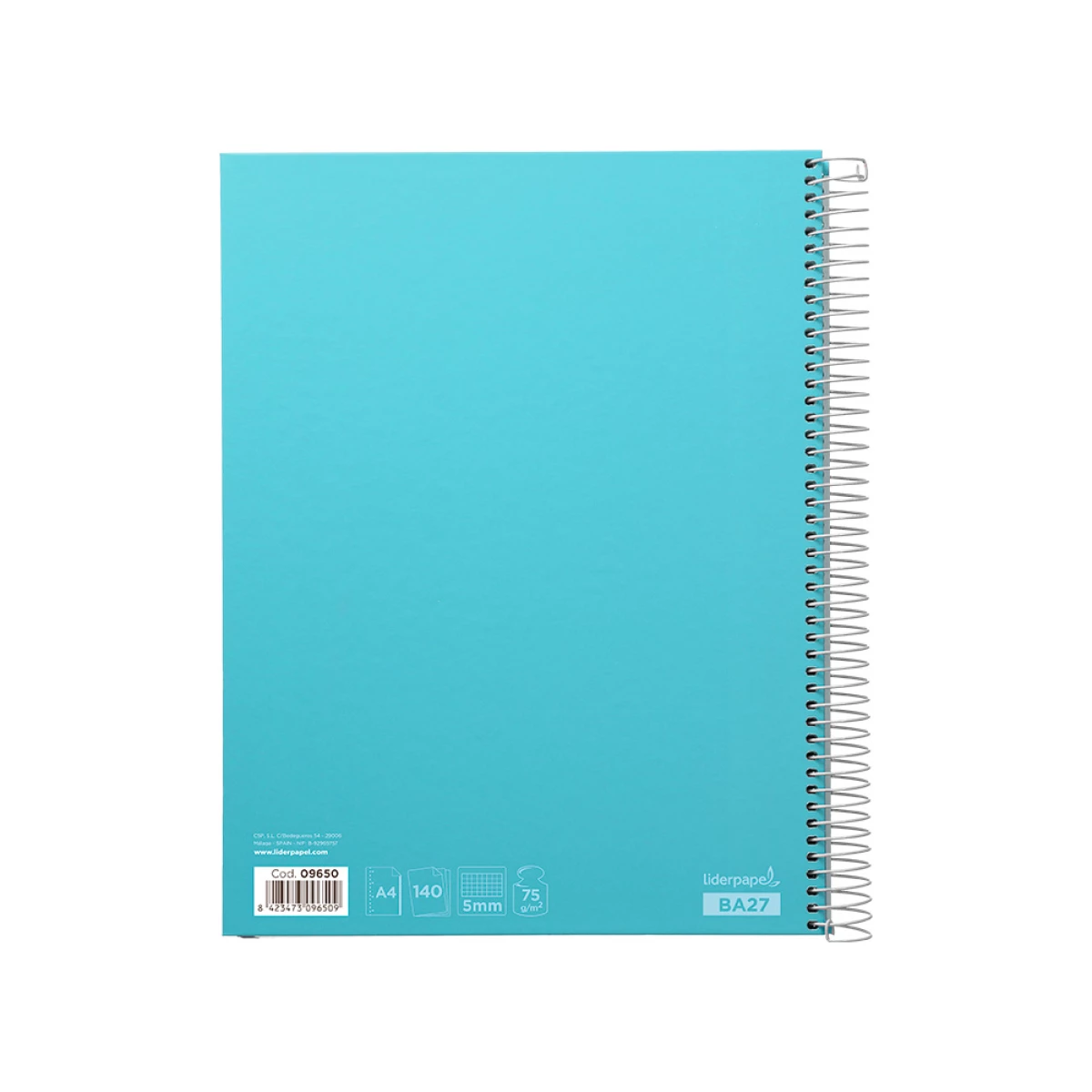 Galery – Caderno espiral liderpapel din a4 jolly capa forrada 140 f 75 gr quadricula 5mm 5 bandas de cores 4 furos cor celeste0