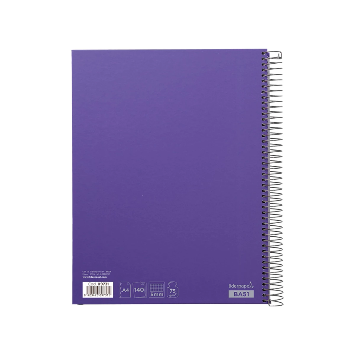 Galery – Caderno espiral liderpapel din a4 jolly capa forrada 140 f 75 gr quadricula 5mm 5 bandas de cores 4 furos cor lilas0