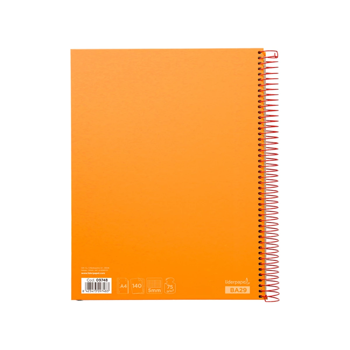 Galery – Caderno espiral liderpapel din a4 jolly capa forrada 140 f 75 gr quadricula 5mm 5 bandas de cores 4 furos cor laranja0