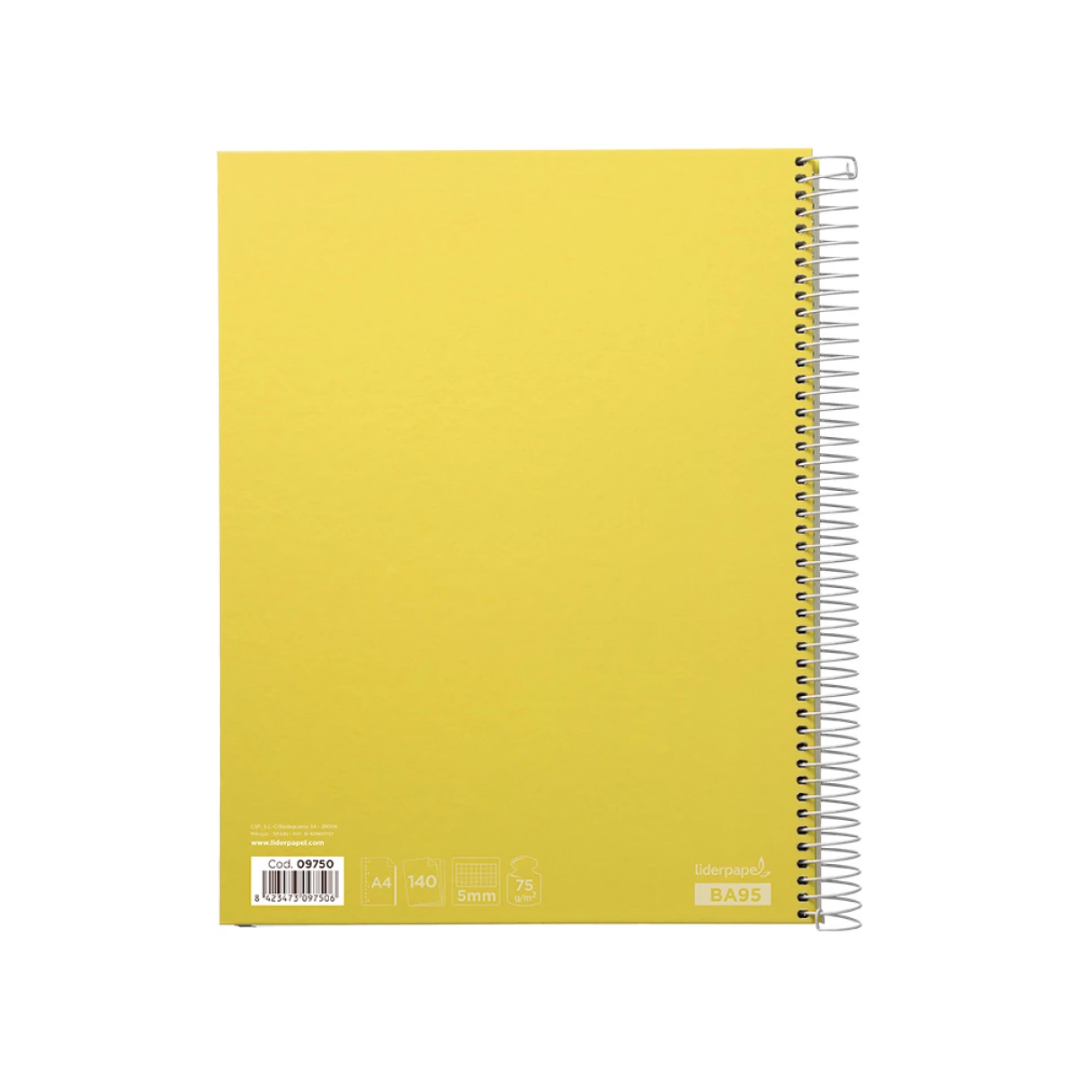 Galery – Caderno espiral liderpapel din a4 jolly capa forrada 140 f 75 gr quadricula 5mm 5 bandas de cores 4 furos cor amarelo0