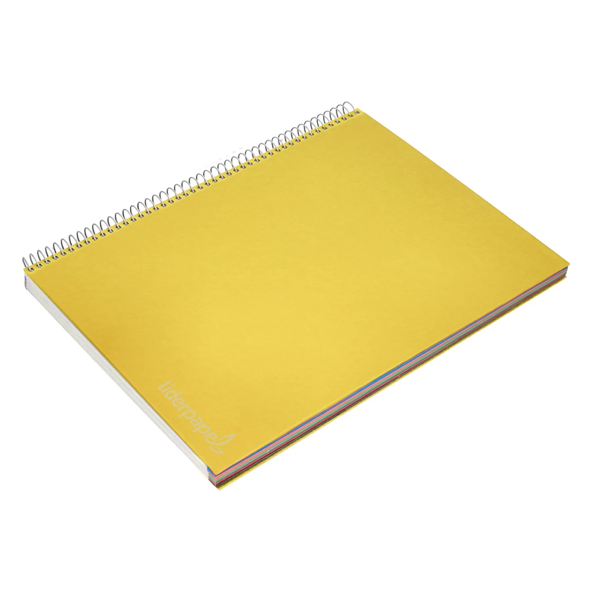 Galery – Caderno espiral liderpapel din a4 jolly capa forrada 140 f 75 gr quadricula 5mm 5 bandas de cores 4 furos cor amarelo0