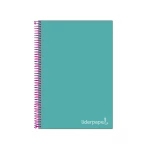 Galery – Caderno espiral liderpapel din a4 jolly capa forrada 140 f 75 gr quadricula 5mm 5 bandas de cores 4 furos cor turquesa0