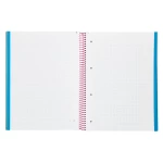 Galery – Caderno espiral liderpapel din a4 jolly capa forrada 140 f 75 gr quadricula 5mm 5 bandas de cores 4 furos cor turquesa0