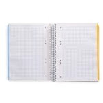 Galery – Caderno espiral liderpapel din a5 witty capa extra dura 140 f 75gr quadricula 5mm 5 bandas de cores cores sortidas0