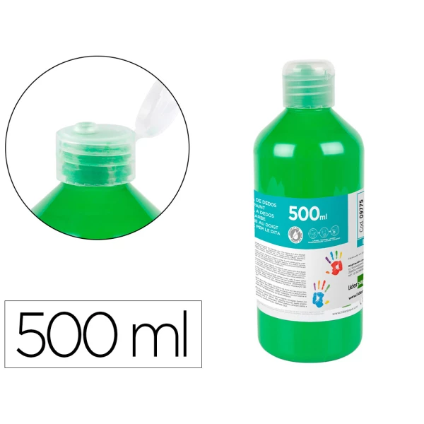 Thumbnail-Pintura a dedos liderpapel garrafa de 500 ml verde