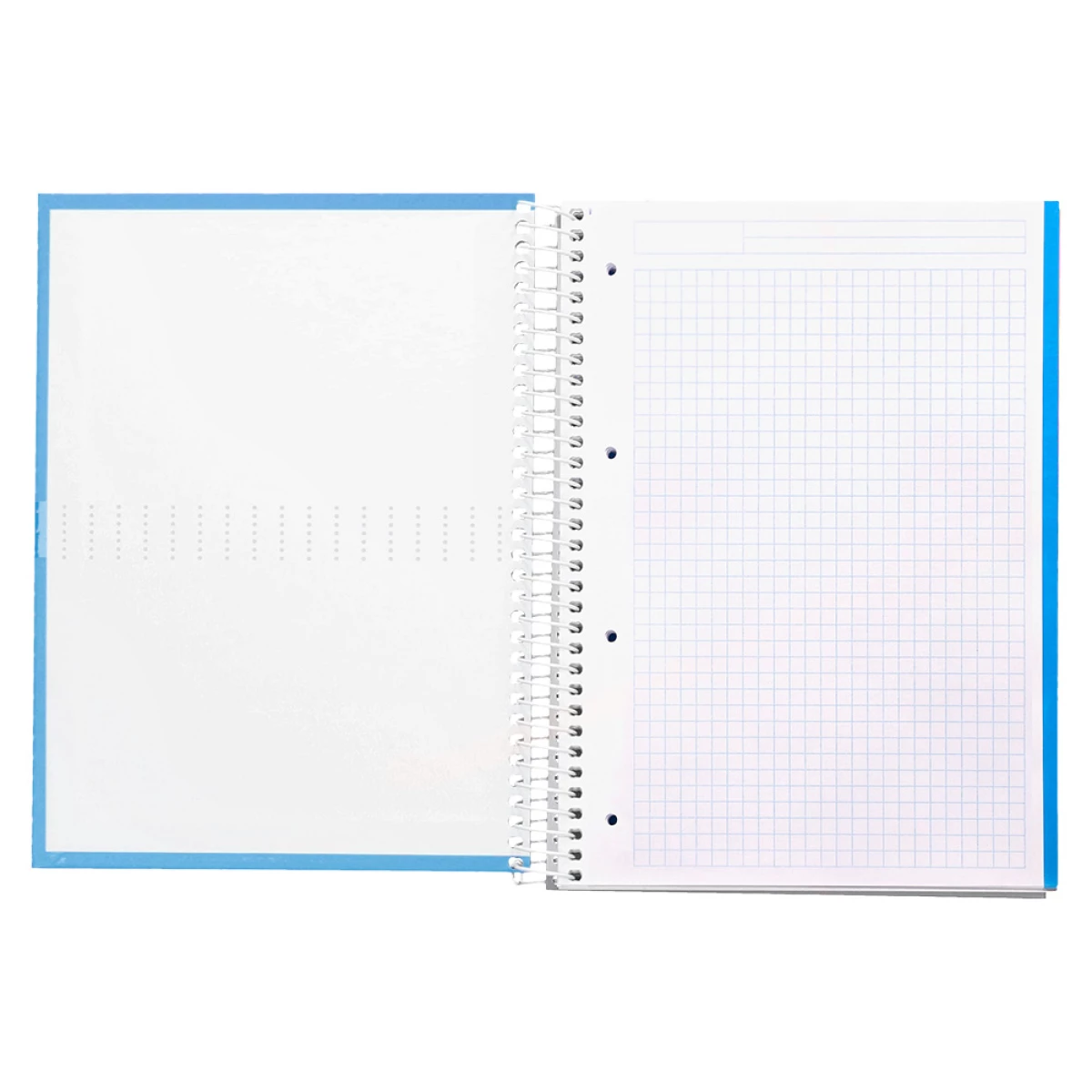 Galery – Caderno espiral liderpapel din a4 crafty capa forrada 120 f 90 gr quadricula 5 mm 5 bandas de cores 4 cores celeste0