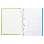 Galery – Caderno espiral liderpapel din a4 crafty capa forrada 120 f 90 gr quadricula 5 mm 5 bandas de cores 4 cores cor verde0